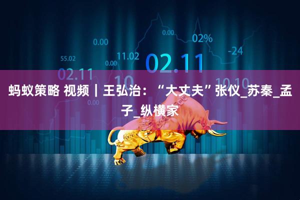 蚂蚁策略 视频｜王弘治：“大丈夫”张仪_苏秦_孟子_纵横家
